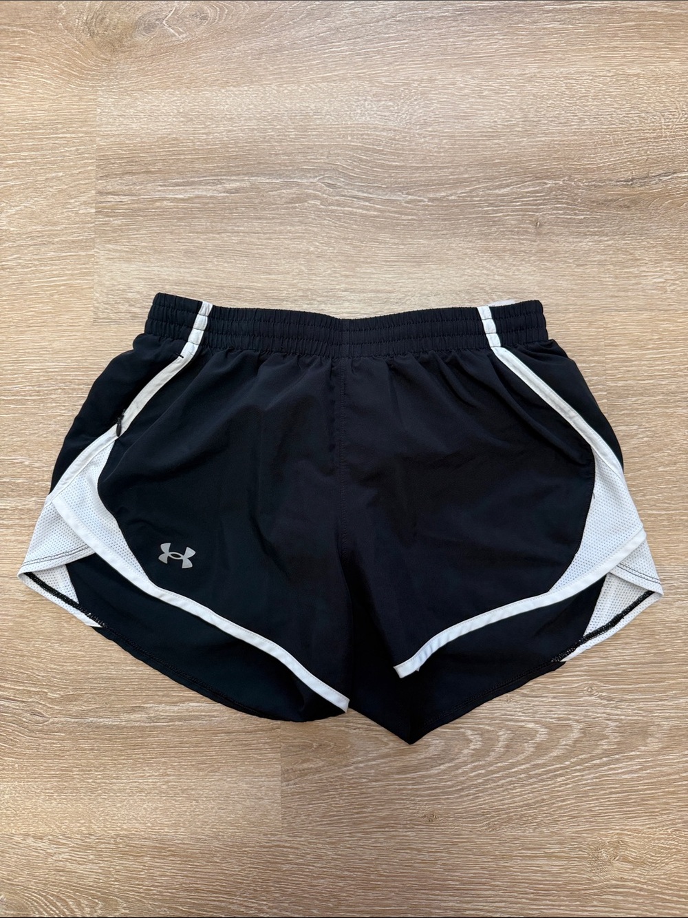 Under Armour Black Athletic Shorts with White Trim